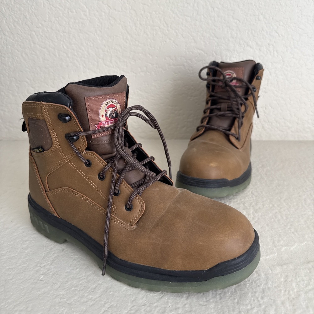 Brahma Men's Renovate 6" Steel Toe Work Boots, Brown Sz 11